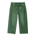 thumbnail image 4 of Womens Capri Pants,Denim Capris for Women Pull on Elastic Waist Cropped Pants Wide Leg Jean Pants Capri Denim Jeans with Pockets, 4 of 9