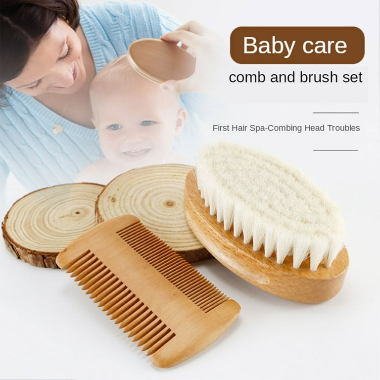 Soft Wool Baby Hair Brush Set