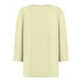 thumbnail image 4 of DENGDENG Womens 3/4 Sleeve Tunic Button Down Elbow Sleeve Tshirts Casual Summer Henley Neck Tops Cute Three Quarter Length Shirts Solid Color Spring Clothes Beige 3XL, 4 of 5