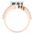 thumbnail image 4 of Solitaire with Accents Engagement Ring for Women - 1.48ct Simulated Turquoise in 14K Rose Gold Promise Ring, 4 of 6