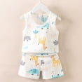 thumbnail image 2 of Boys Clothes Toddler Outfits Kids Unisex Summer Cotton Animal Print Short Sleeved Running Suit 6 12 18 24Months 2T 3T T Shirts Tops Shorts Set Boy Sweat Outfit Two Pieces, 2 of 4