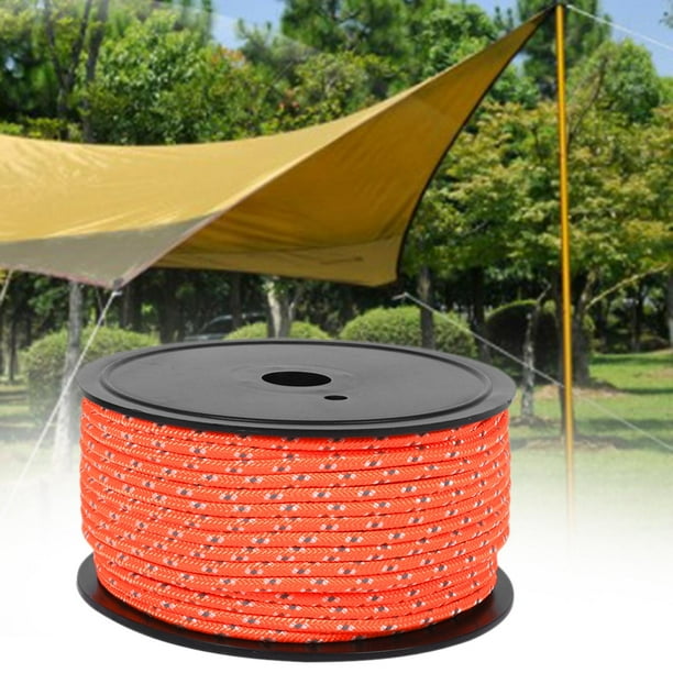 Cuerda para Tienda de Campaña, Líneas Exteriores de 4 Mm de Espesor, Cuerda para Acampar, Cuerda de Viento, Cuerda Reflectante para Mochilero, Toldo, naranja DYNWAVEMX Cuerda de tienda de líneas tensoras