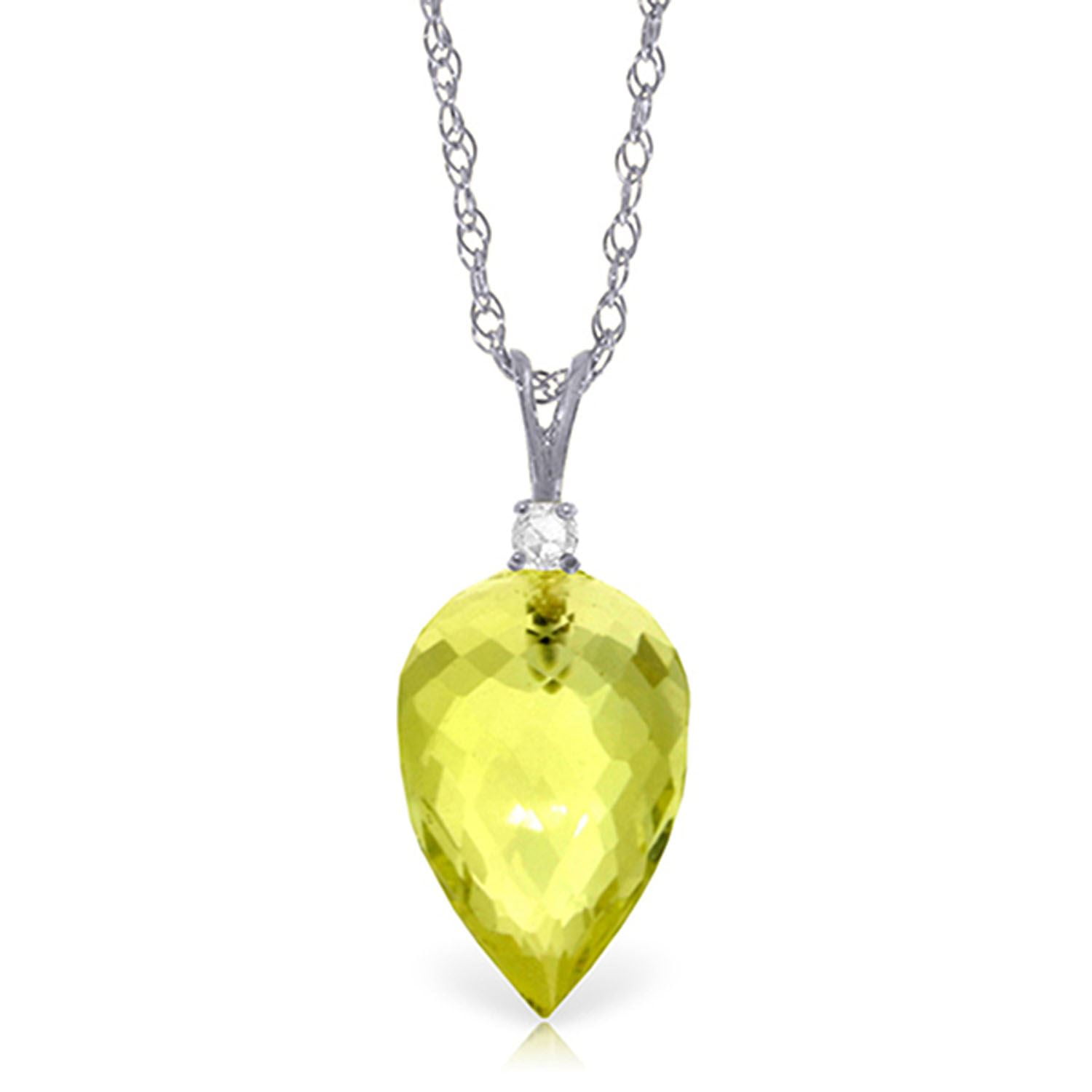ALARRI 3.12 Carat 14K Solid White Gold Here I Stand Blue Topaz Necklace with 20 Inch Chain Length