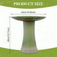 thumbnail image 4 of Youmumeub Handmade Pottery Bird Bath 18" Tall, Weather Resistant Green Glazed Garden Statue, Modern Ceramic Water Bowl for Birds & Backyard Decor, Artisan Crafted, 4 of 17