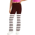 thumbnail image 6 of Odeerbi 2-13 Years Toddler Girls Wide Leg Yoga Pants Striped Workout Dance Athletic Sports Pants Cute Elasticity High Waist Straight Leg Pants, 6 of 9