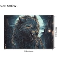 thumbnail image 3 of SKYSONIC Toiletry Mat Big Wolf Moon Night Print, Fluffy Plush Absorbent Bath Rugs Carpet with Non Slip Bottom for Bathroom Floor Toilet Tub and Shower, 3 of 7