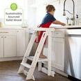 thumbnail image 3 of Little Partners Learn 'N Fold Learning Tower Foldable Toddler Platform Baby Kitchen Stool, Children's Folding Kitchen Helper Adjustable Ladder for Kids Ages 2 to 6 (Soft White), 3 of 5