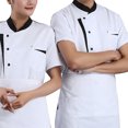 thumbnail image 4 of Minnieouse Chef manga corta transpirable pecho ropa de cocina Catering uniforme verano panadería Unisex ropa de trabajo restaurante cocina Camisetas Blanco 2XL Minnieouse AP011130-10, 4 of 6