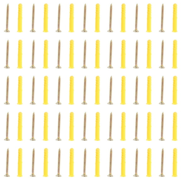 Voiceine 100 Sets Wall Expansion Anchor Assisted Pegs Fastener Concrete Anchor (Yellow)
