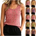 thumbnail image 5 of Cmtiyu Tank Tops for Women, Rose Printing Sleeveless U Neck Camisole with Fleece lined, Casual Comfort Fit Daily Blouses, M-2XL, 5 of 7
