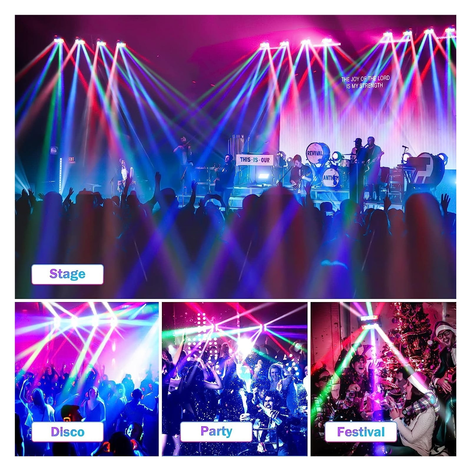 LED RGBW Light Moving Head Beam DJ Stage Lighting Effect Controller Disco Show For Nightclub Bar Party KTV Birthday