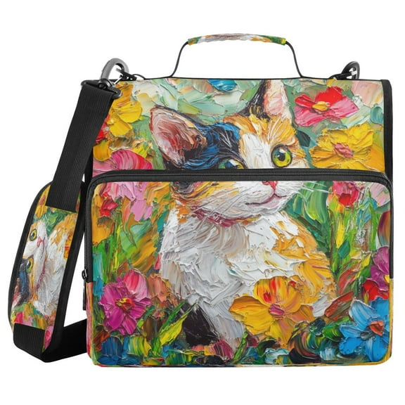 YAZAOO Zipper Binder trapper keeper Documents Organized Design Garden Whiskers Printed