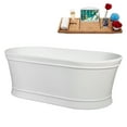 thumbnail image 3 of 65" Streamline B-432-177-BNK Soaking Freestanding Tub and Tray With Internal Drain in Brushed Nickel, 3 of 10