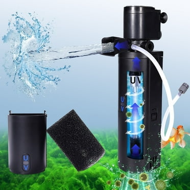Aquarium Filter 20-75 Gallon with U-V Light Internal Pump for Fish Turtle Tank