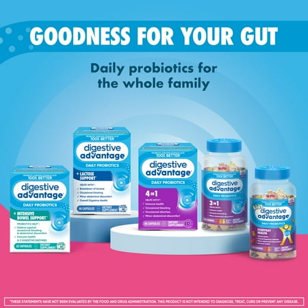 Digestive Advantage Gas Defense Probiotics For Women And Men, Digestive Enzymes For Gut Health, 32 Capsules