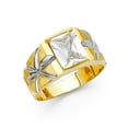 thumbnail image 1 of Solid 14k Yellow Gold Cubic Zirconia CZ Mens Fashion Anniversary Ring Size 11.5, 1 of 2