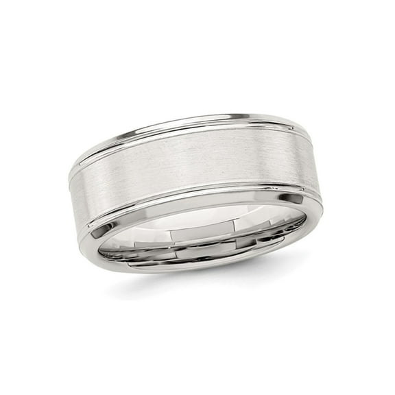 Gem & Harmony Mens Brushed Sterling Silver Band Ring 6mm for Men