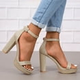 thumbnail image 4 of Mepaouo Women's Heels Sandals Comfortable Open Toe Dress Pump Shoes Rhinestone Platform Sandal, 4 of 7
