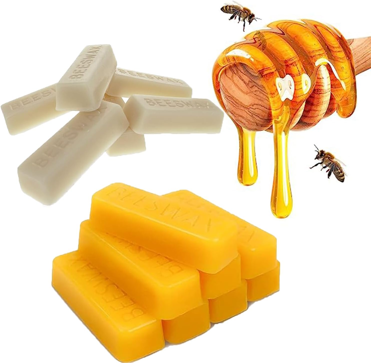 36Pcs White Beeswax Bars, Natural Beeswax Block Bees Wax Pure Bar Wax for Candle Making, Skincare, Furniture Polish, DIY Crafts - 40 OZ