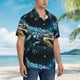 thumbnail image 3 of Balery Starry Sky Colorful Crocodile Camisas hawaianas de manga corta para hombre, camisas playeras de corte holgado, camisas de vacaciones con botones,3X-Large, 3 of 7