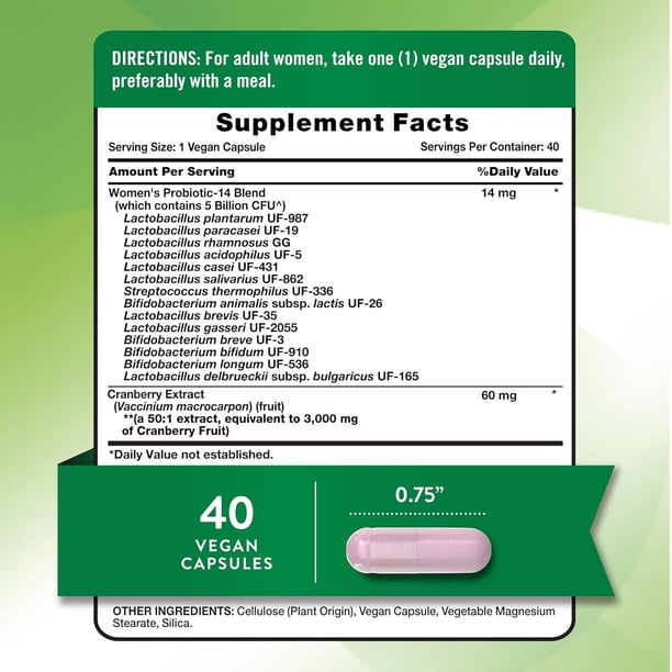 Probiotics for Women | 5 Billion Active Cultures | 40 Capsules