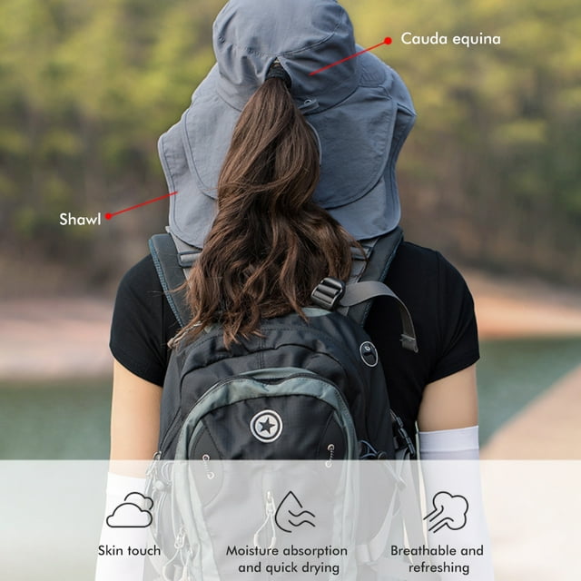 Sombrero para el sol para mujer con solapa para el cuello, sombrero para el sol para mujer con sombrero tipo pescador para mujer, sombrero tipo pescador con protección UV, confiabilidad excepcional