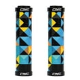 thumbnail image 2 of 2 Pcs Lockable Road Mountain Bike Grips, Shock Absorbing Anti-Slip Handlebar Grips for Bike Handle Bar , Colorful Triangle, 2 of 8