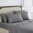 thumbnail image 2 of Modern Threads 6-Piece 21" Deep Pocket Gray Microfiber Bed Sheet Set, King, 2 of 5