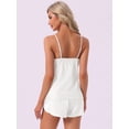 thumbnail image 4 of DARING DIVA Women's Satin Silky Camisole Sleeveless Cami and Shorts Pajamas Set XL White, 4 of 7