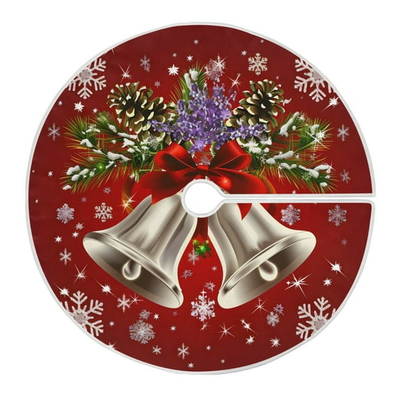 Ryvnso Christmas Tree Skirt Christmas Bells Xmas Tree Skirts Ornament Home Decorations 35.4"