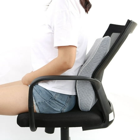 Memory Foam Lumbar Support Pillow Back Cushion With Removable Cover Memory Foam Lumbar Support Pillow Back Cushion With Removable Cover