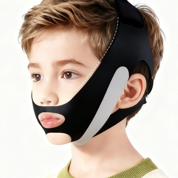 Snfy Anti Snoring Chin Strap Adjustable, Elasticity Traceless Chin Strap for Sleeping, Mouth Tape for Sleeping Chin Strap Effective Anti Snoring Device, Snore Stopper Breathable and Durable-Black