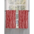thumbnail image 5 of Red Striped Bathroom Window Curtain, Classic Minimalist Waves Lines Pattern Light Filtering Coffee Kitchen Curtains, Bedroom Living Room Curtains 2 Panel 84"x54", 5 of 6