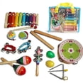 thumbnail image 4 of Instrumentos musicales para niños, 14 piezas de juguetes de instrumentos musicales de percusión de madera para niños oso de fresa  Electrónica, 4 of 4