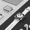 thumbnail image 5 of [2-Pack] Silver Hard Case Compatible with Apple Watch Series 6/5/4/SE, 44mm Case with Screen Protector, Thin Hard Cover Bumper Tempered Glass Full Coverage Protective for iWatch, Silver, 5 of 5