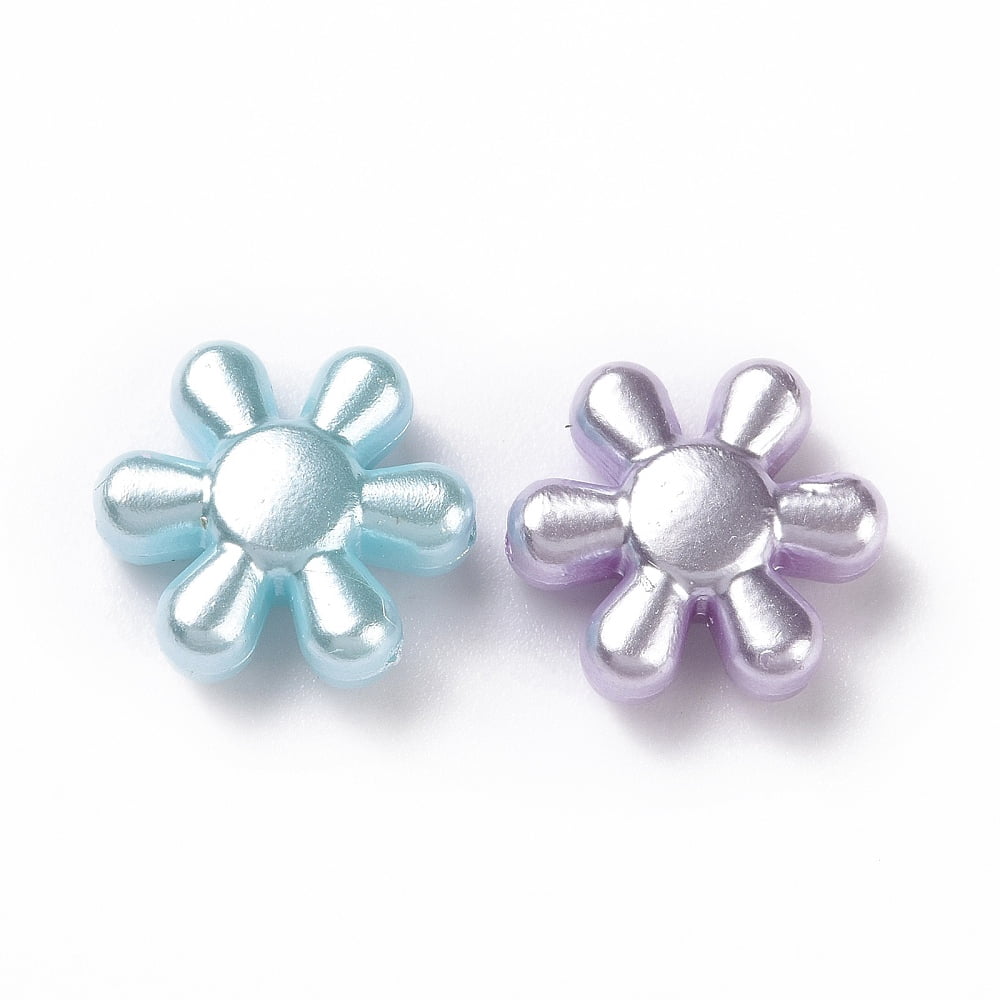500g Imitation Pearl Acrylic Beads Flower Mixed Color 14.5x13x5.5mm Hole: 2mm about 1086pcs/500g