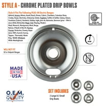 Range Kleen 12564XH Style A Chrome Plated Electric Range Drip Bowls - 4 Pack - 2 Small and 2 Large