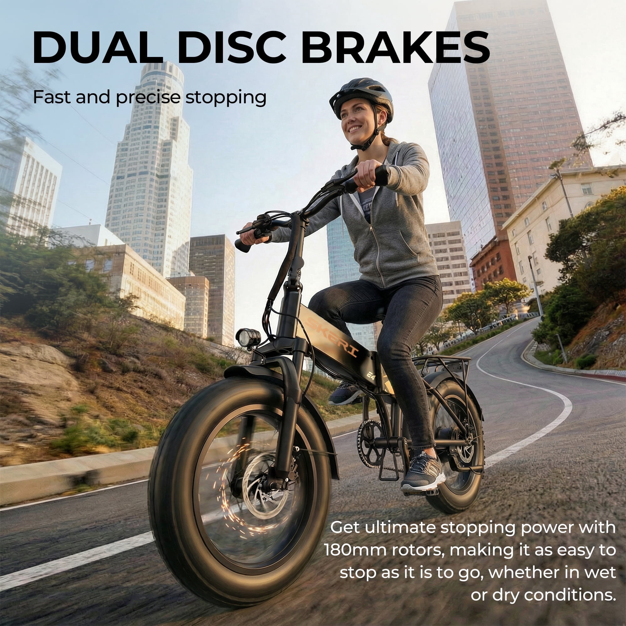 Skeri 20" Fat Tire Folding Electric Scooter Bike for Adults, 500W E-Mountain Bike 48V 18AH with 7-speed Gears, UL2849