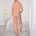 thumbnail image 3 of KLL Donuts With Pink Glaze Print Women's Long Sleeve Pajamas with Pants Sleepwear Loungewear 2 Set-XX-Large, 3 of 8