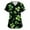 Dark Green #044, variant on Womens St.patrick's Day Scrub Tops Shamrock V Neck Green Workwear Clover Short Sleeve Medical Nursing Uniform with Pockets White 5XL