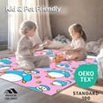 thumbnail image 4 of ODIKA 2'x3' Machine Washable Non-Slip Area Rug, Playful Snowman with Twinkling Bell Motifs Festive Illustration High Traffic Rug, Pink, 626589, 4 of 5