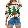 thumbnail image 6 of Lorytime Vintage Crewneck Sweatshirt Women Christmas Tree Print Fleece Shirt Long Sleeve Pullover Tops for Holiday, 6 of 9