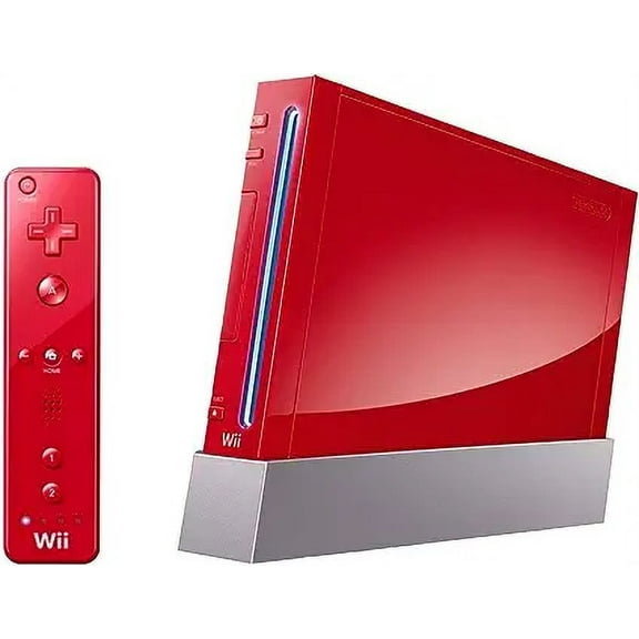 Pre-Owned Wii, RVL-001, Video Game Consoles, 5 GB Data Storage, Nintendo Wii, Console Bundle, Red, 1, 1