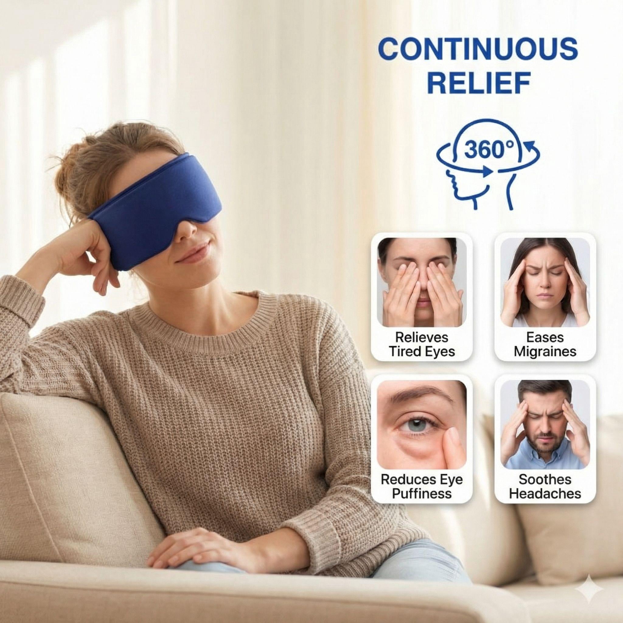 FACEMOON Gel Cooling Eye Mask Large Comfort Design for Tired Puffy Eyes Relief Soft Flexible Reusable Relaxation Essential Pink