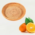 thumbnail image 3 of Bandeja de almacenamiento de mesa Mimbre Tejido Redondo Bocada De Fruta De Frutas Rattan Food Tray Organizer 22x4cm 22x4cm Magideal Bandeja de almacenamiento de mesa, 3 of 6