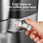 Hamilton Beach Convenient Craft Rapid Cold Brew & Hot Coffee Maker, Single Serve Ground Coffee Brewer, 16 oz Capacity, Black