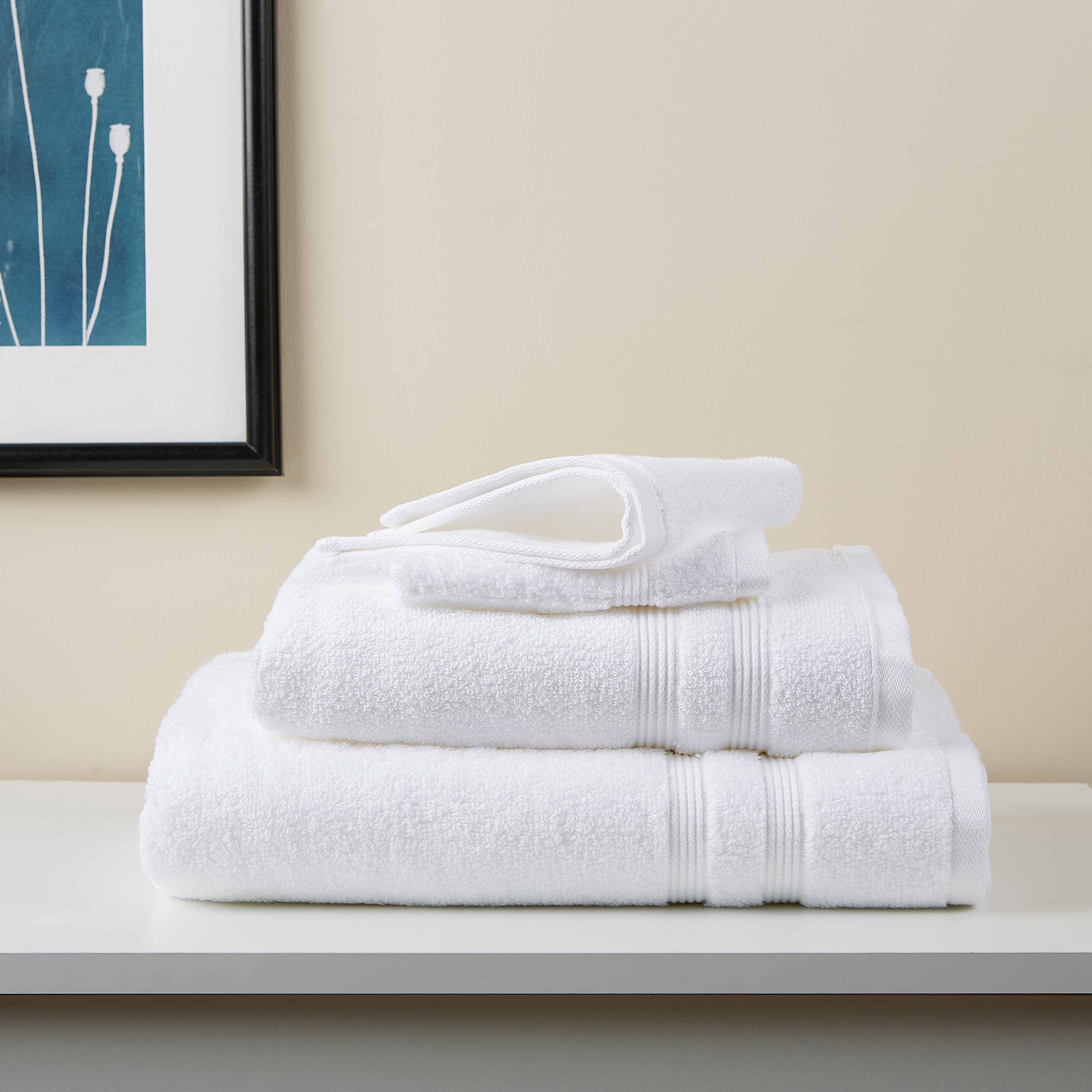 Mainstays Performance AntiMicrobial Solid 6 Piece Towel Set, Arctic White