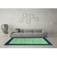 thumbnail image 3 of Ahgly Company Indoor Rectangle Oriental Turquoise Blue Modern Area Rugs, 2' x 5', 3 of 4