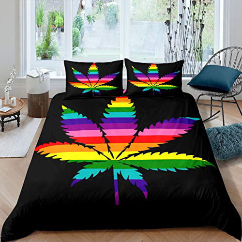 Marijuana Bedding Set Personalized Cannabis Weed Pot Bedding Set Customize Bedding Set Duvet Covers Weed Bedding Set