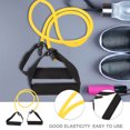 thumbnail image 4 of Elastic Fitness Exercise Pull Rope Weave Exercise Resistance Bands Workout Bands with Handles For Strength Training Physical Therapy Pilates (Yellow, 15 lbs), 4 of 7